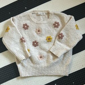 Rylee and Cru Embroidered Flower Sweater